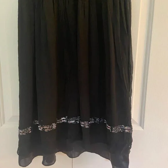Vtg Adrianna Papell Silk Dress Size 10 Beaded Black Evening Cocktail Formal - Picture 3 of 10